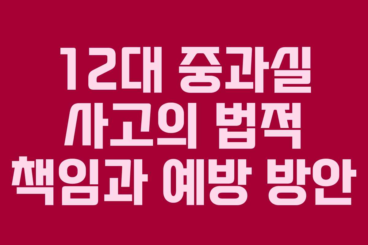 12대 중과실 사고의 법적 책임과 예방 방안