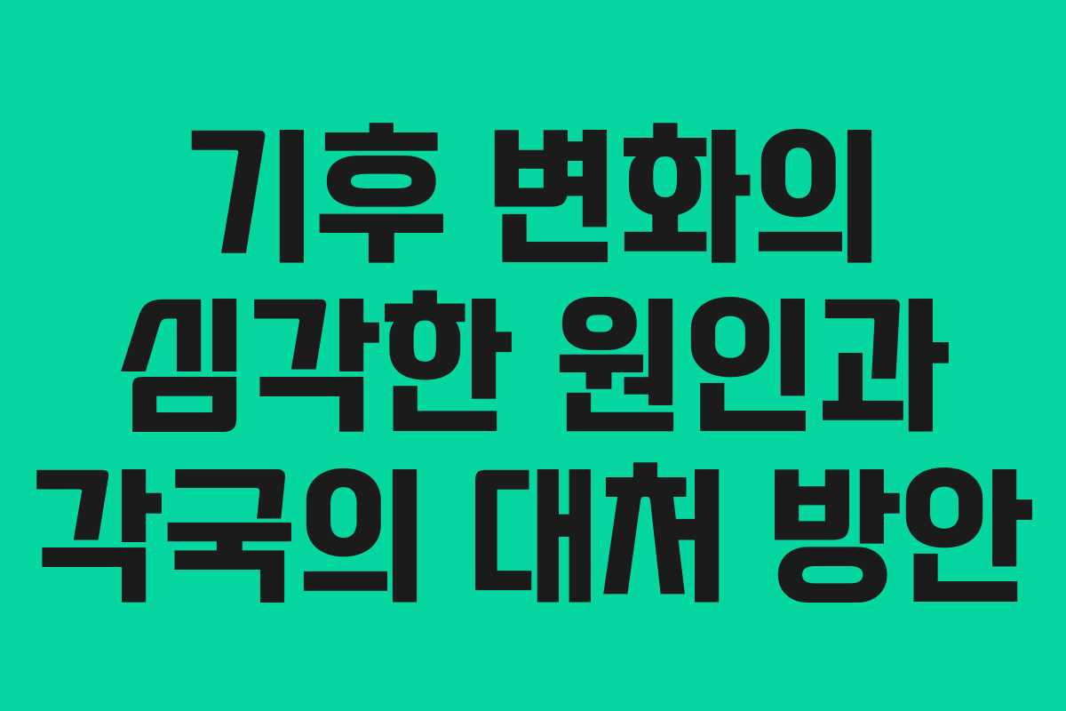 기후 변화의 심각한 원인과 각국의 대처 방안
