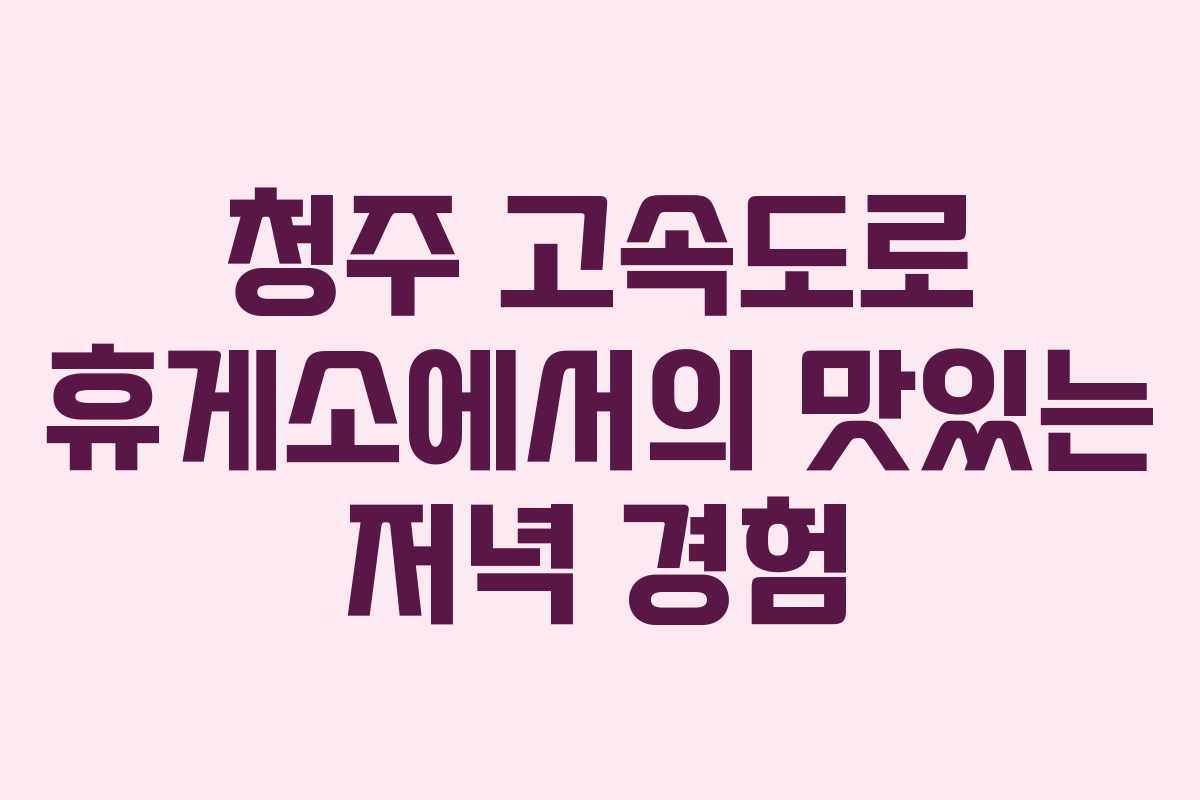 청주 고속도로 휴게소에서의 맛있는 저녁 경험
