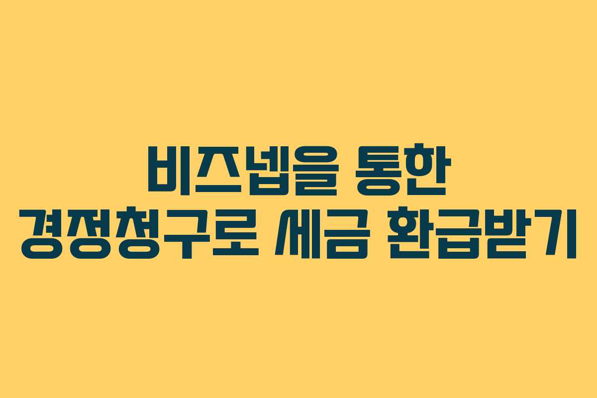 비즈넵을 통한 경정청구로 세금 환급받기