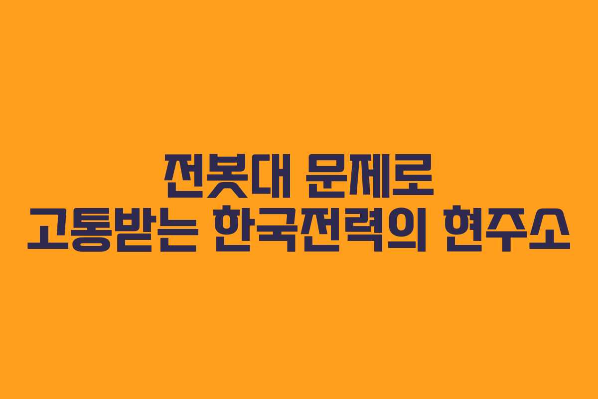 전봇대 문제로 고통받는 한국전력의 현주소