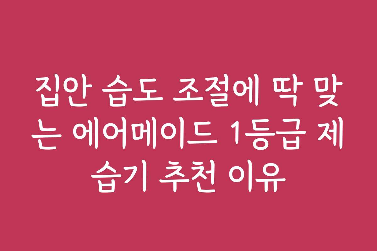 집안 습도 조절에 딱 맞는 에어메이드 1등급 제습기 추천 이유