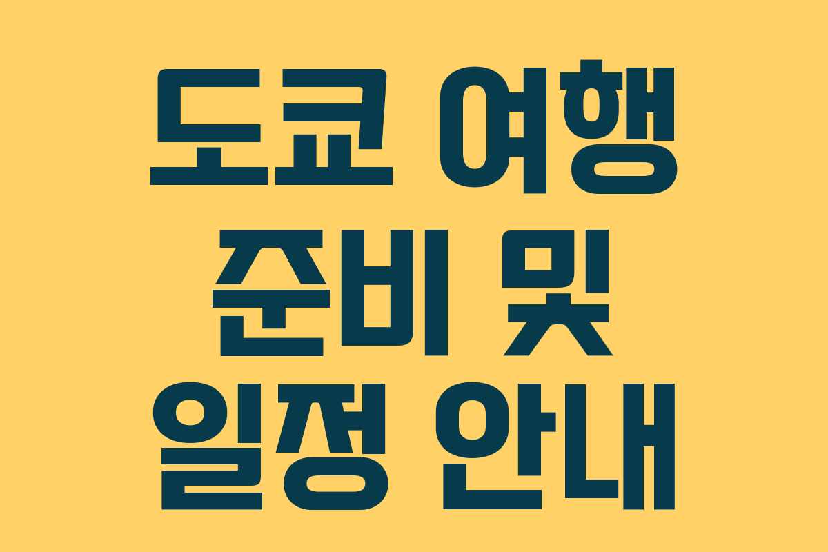 도쿄 여행 준비 및 일정 안내