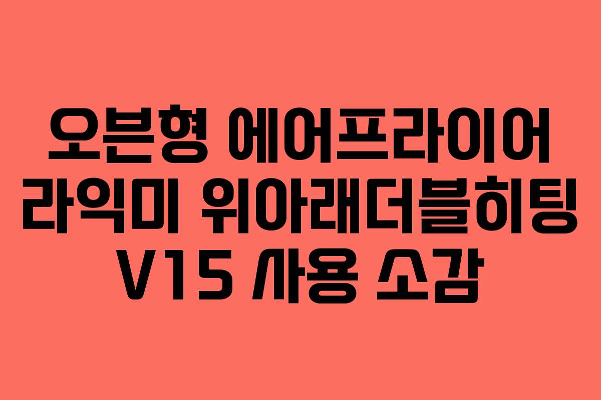 오븐형 에어프라이어 라익미 위아래더블히팅 V15 사용 소감