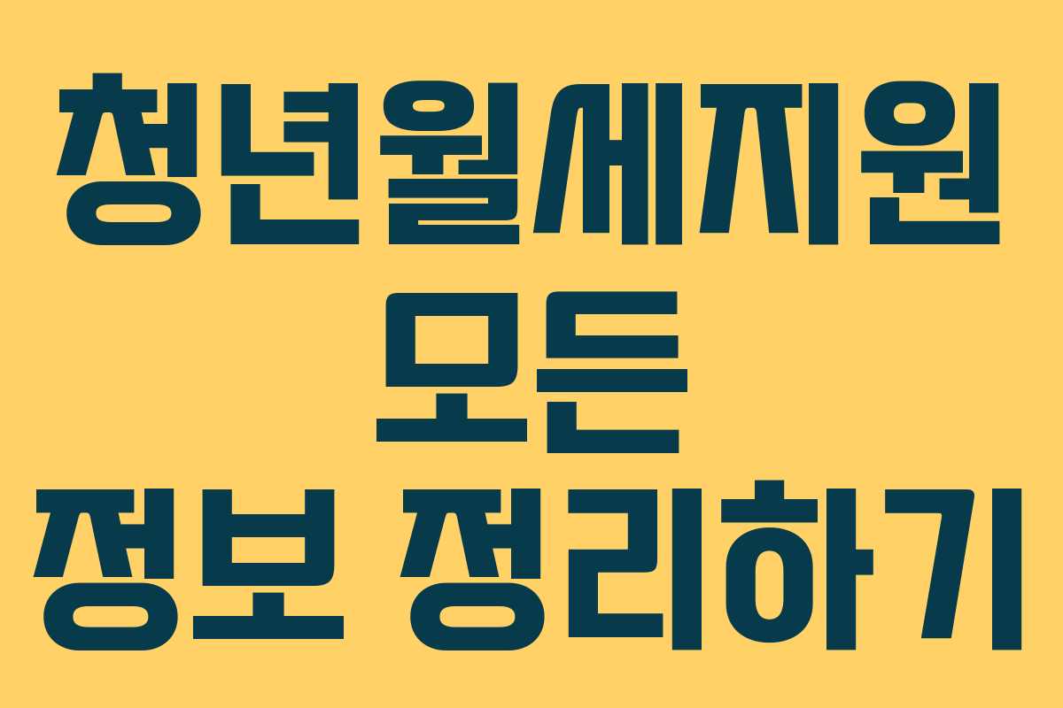 청년월세지원 모든 정보 정리하기 청년월세지원 모든 정보 정리하기