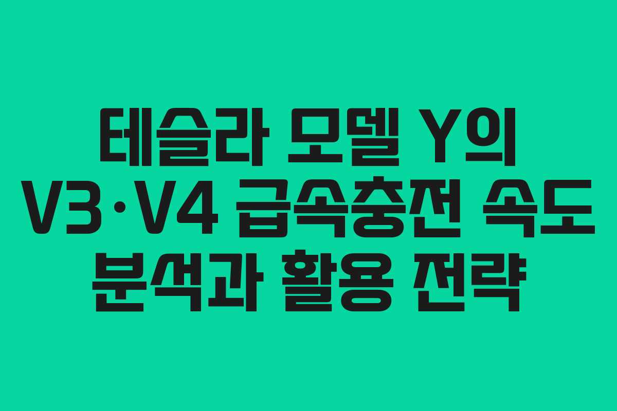 테슬라 모델 Y의 V3·V4 급속충전 속도 분석과 활용 전략 테슬라 모델 Y의 V3·V4 급속충전 속도 분석과 활용 전략