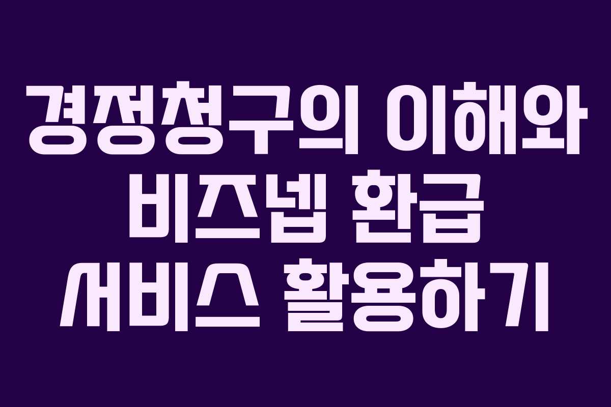경정청구의 이해와 비즈넵 환급 서비스 활용하기