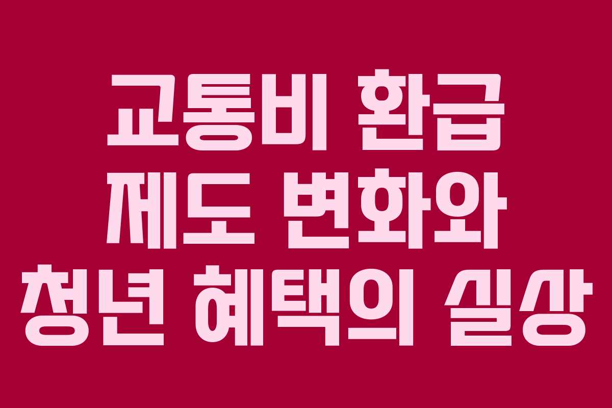 교통비 환급 제도 변화와 청년 혜택의 실상