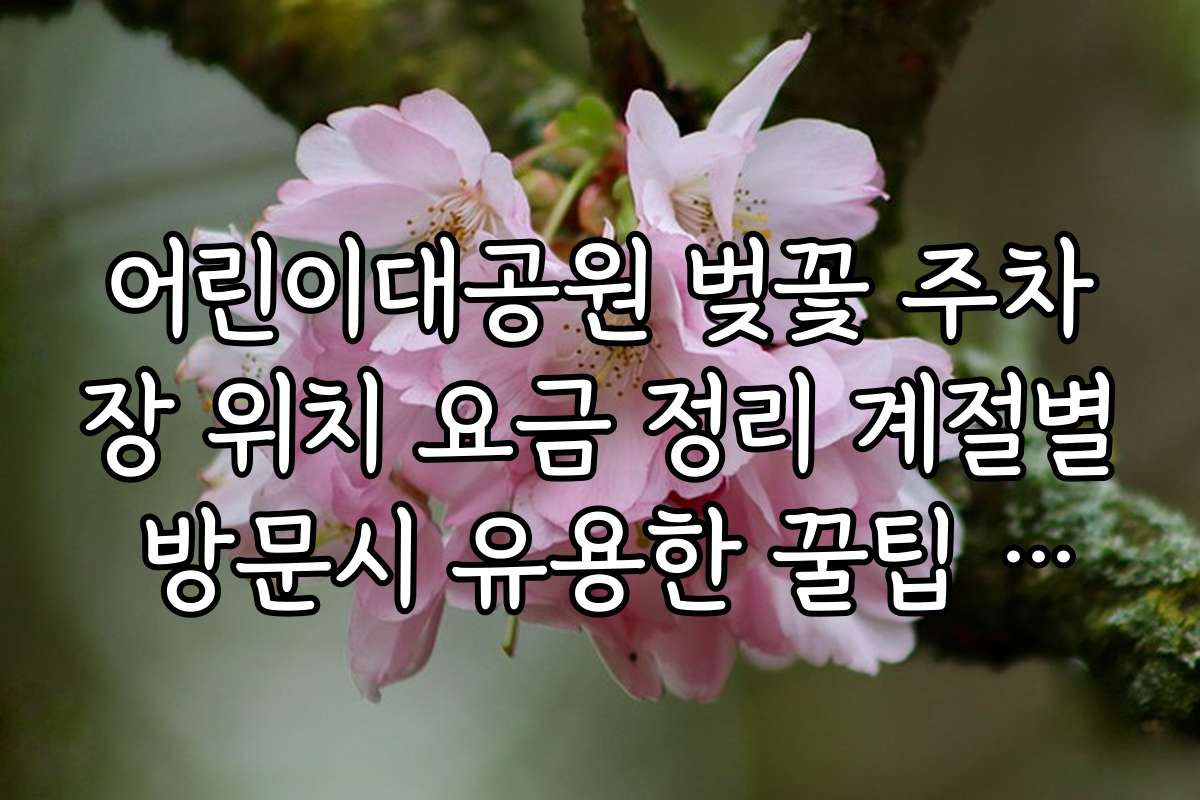 어린이대공원 벚꽃 주차장 위치 요금 정리 계절별 방문시 유용한 꿀팁 모음
