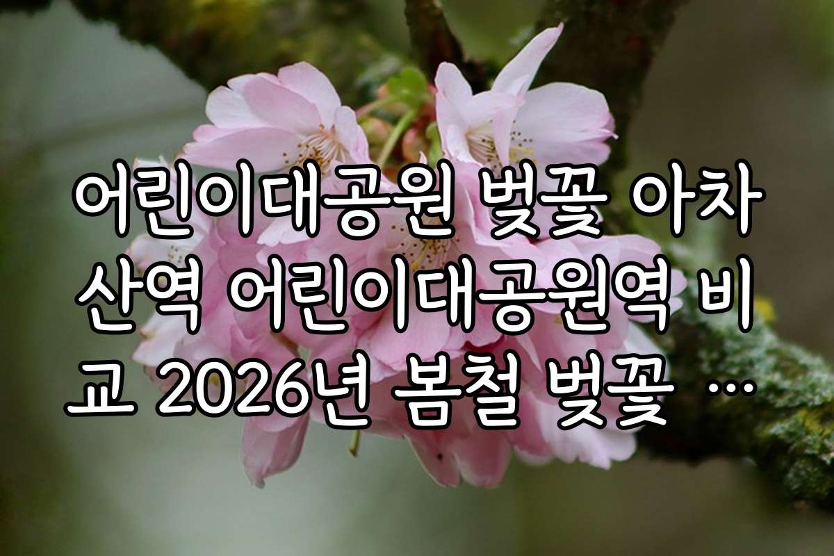어린이대공원 벚꽃 아차산역 어린이대공원역 비교 2026년 봄철 벚꽃 축제 정보와 일정 안내