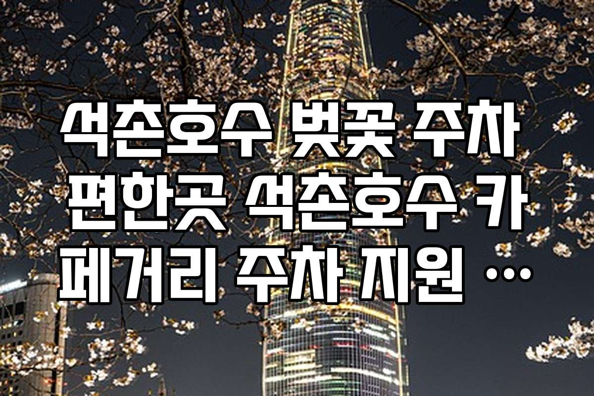 석촌호수 벚꽃 주차 편한곳 석촌호수 카페거리 주차 지원 가능 식당