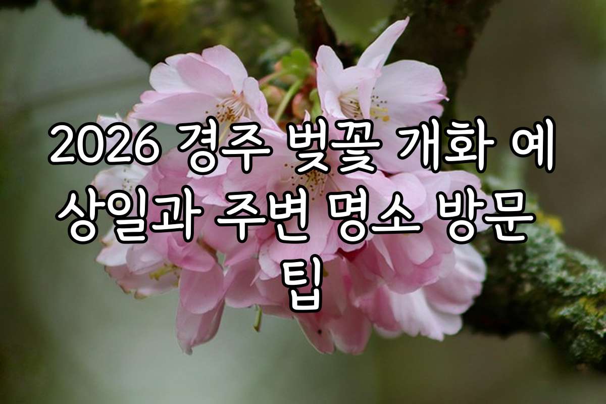 2026 경주 벚꽃 개화 예상일과 주변 명소 방문 팁
