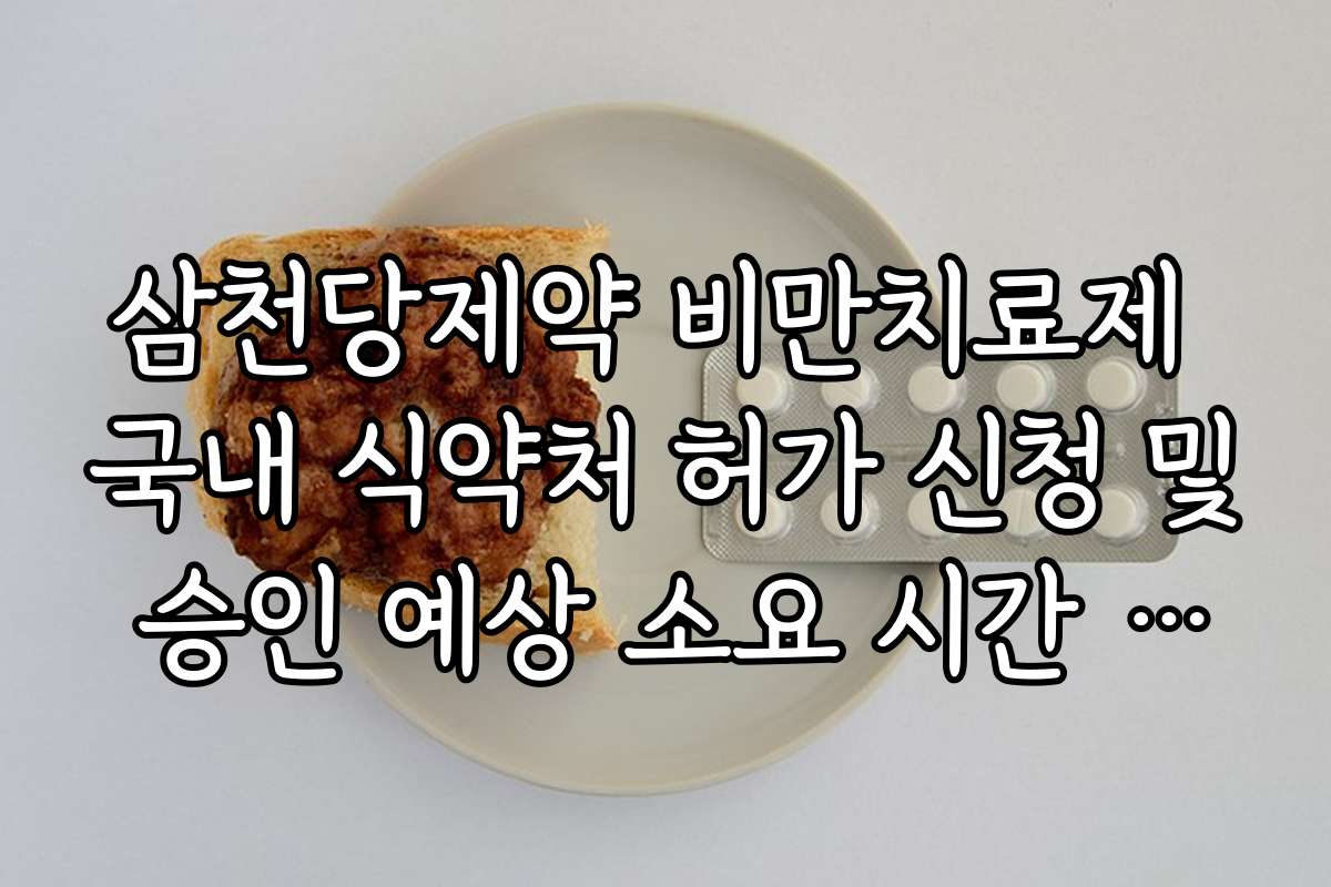 삼천당제약 비만치료제 국내 식약처 허가 신청 및 승인 예상 소요 시간 가이드