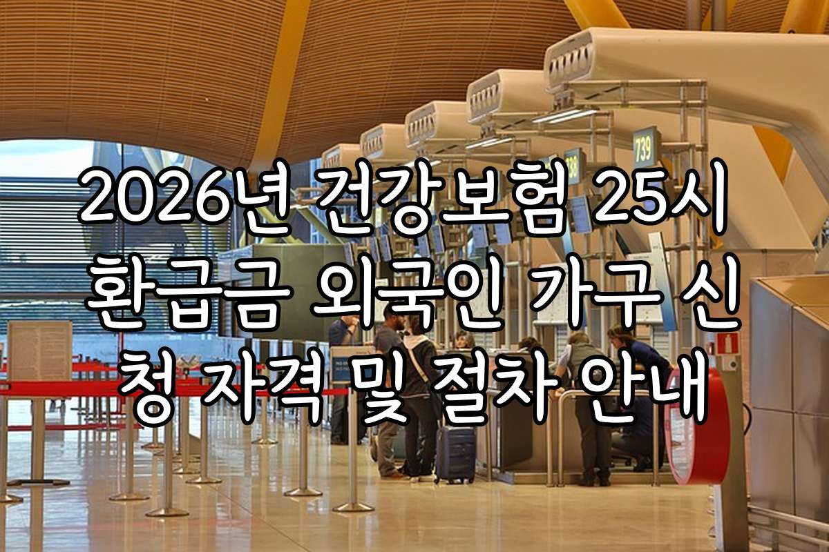 2026년 건강보험 25시 환급금 외국인 가구 신청 자격 및 절차 안내