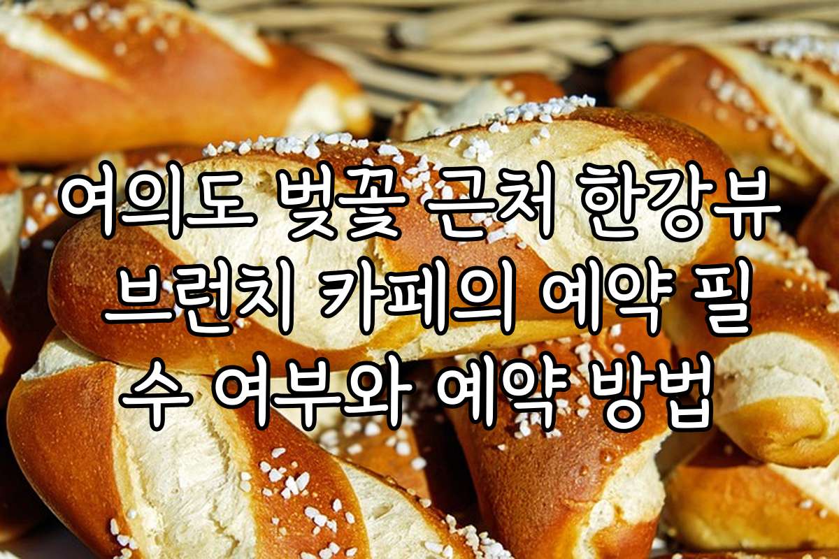 여의도 벚꽃 근처 한강뷰 브런치 카페의 예약 필수 여부와 예약 방법