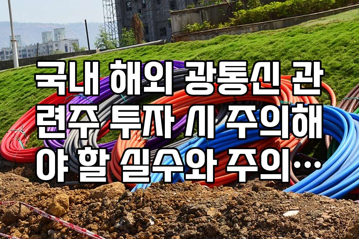 국내 해외 광통신 관련주 투자 시 주의해야 할 실수와 주의사항