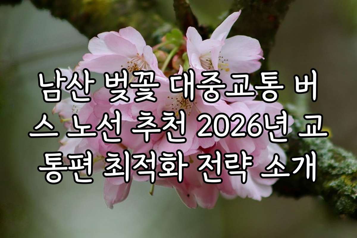 남산 벚꽃 대중교통 버스 노선 추천 2026년 교통편 최적화 전략 소개