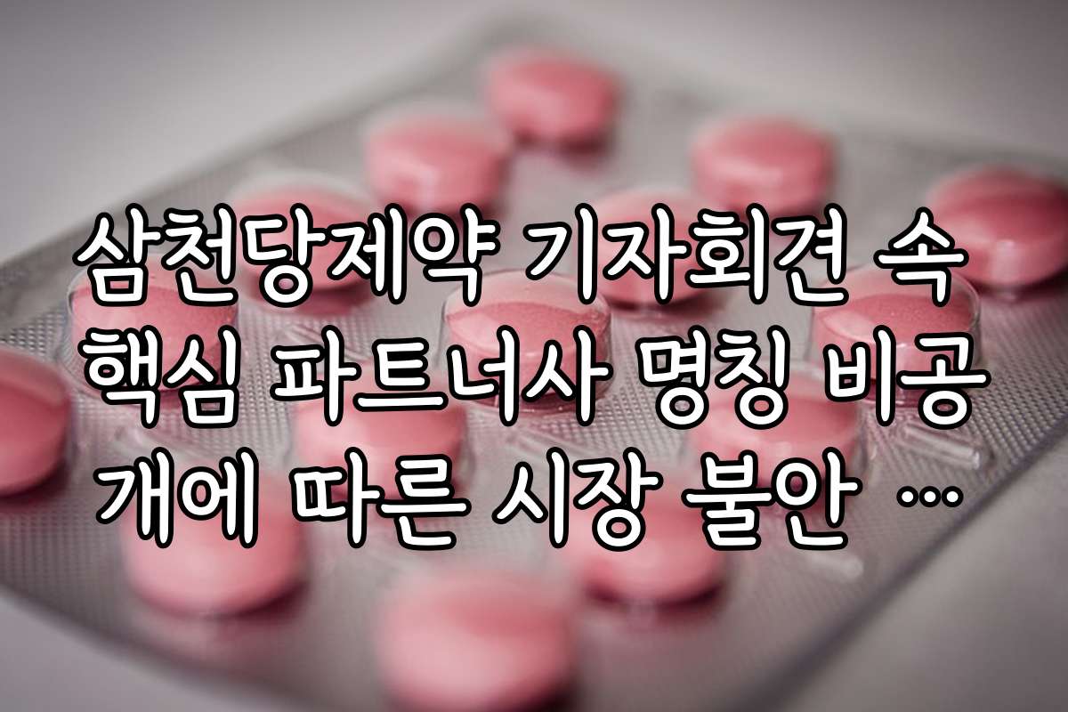 삼천당제약 기자회견 속 핵심 파트너사 명칭 비공개에 따른 시장 불안 해소안