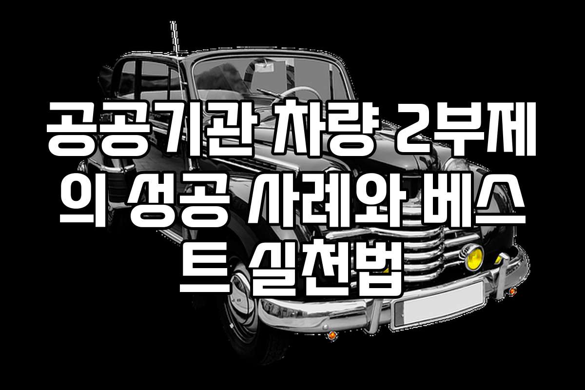 공공기관 차량 2부제의 성공 사례와 베스트 실천법
