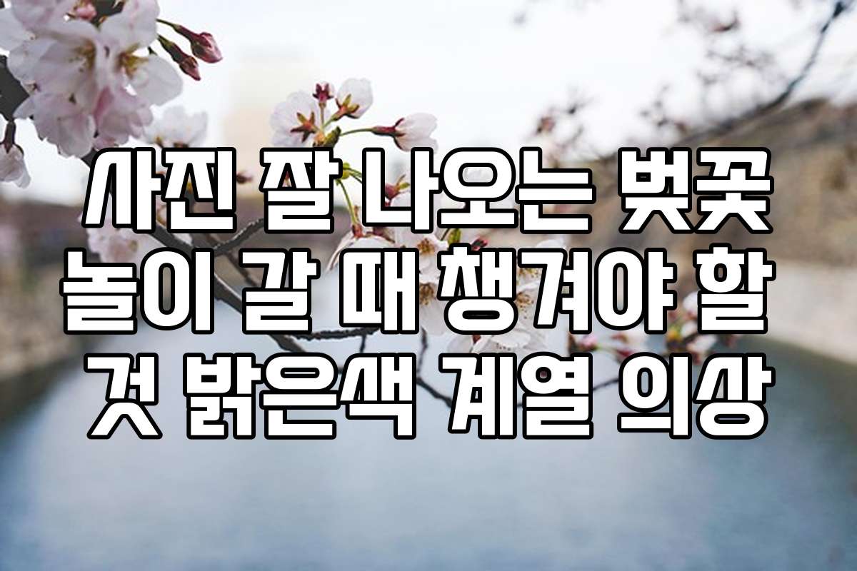사진 잘 나오는 벚꽃놀이 갈 때 챙겨야 할 것 밝은색 계열 의상