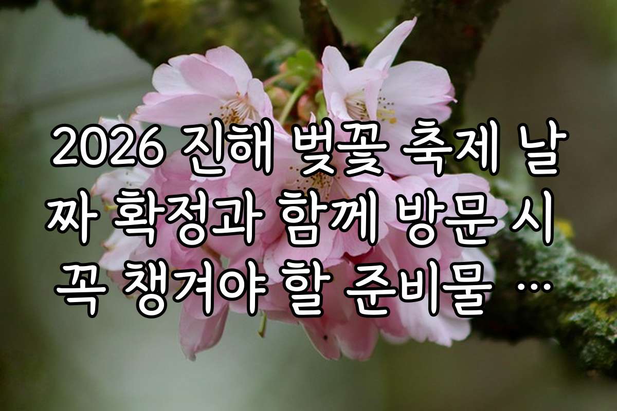 2026 진해 벚꽃 축제 날짜 확정과 함께 방문 시 꼭 챙겨야 할 준비물 리스트