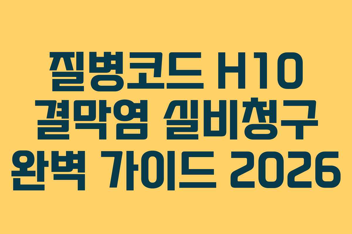 질병코드 H10 결막염 실비청구 완벽 가이드 2026