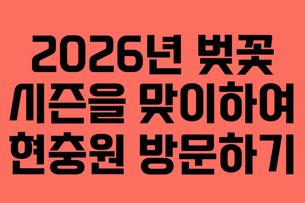 2026년 벚꽃 시즌을 맞이하여 현충원 방문하기