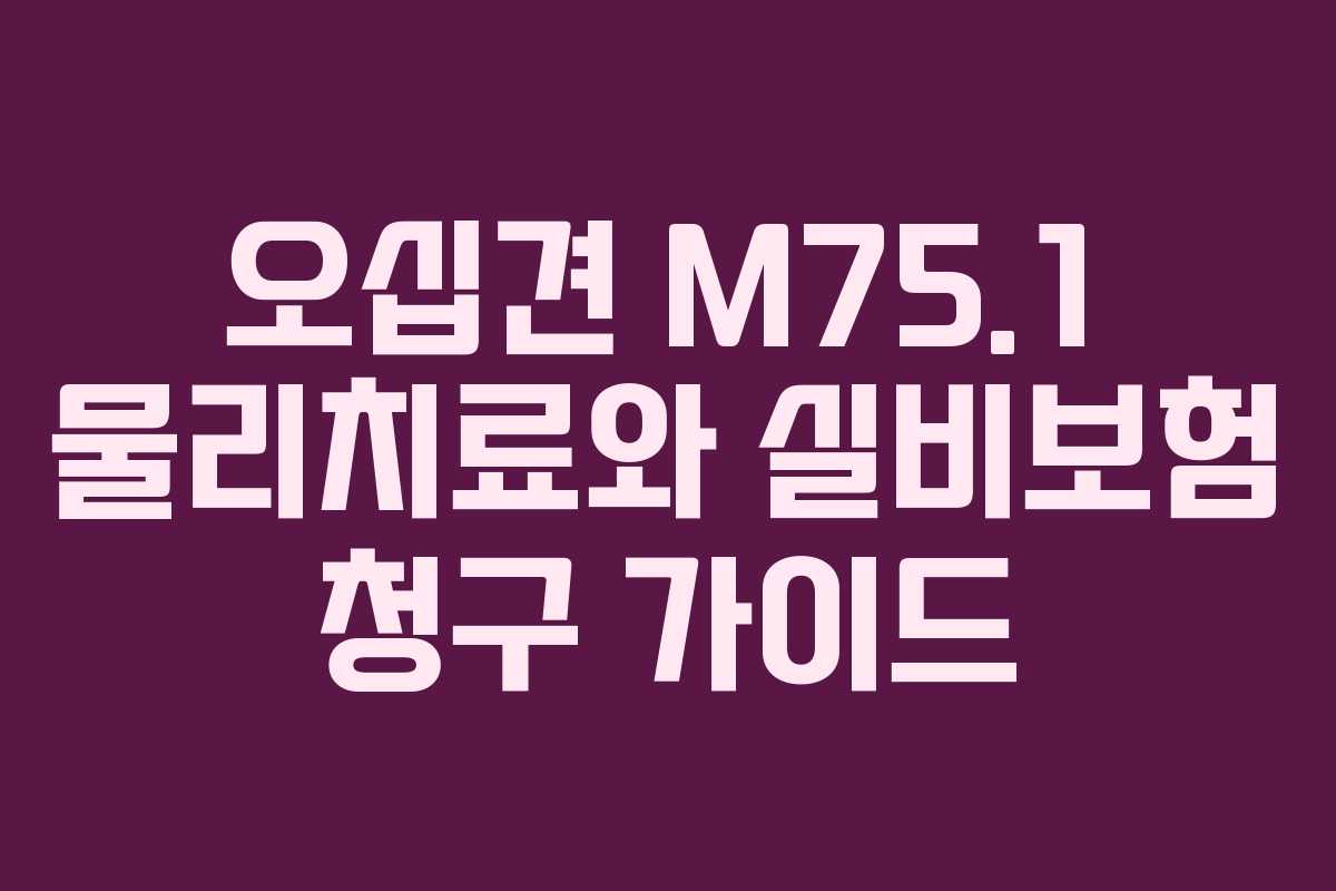 오십견 M75.1 물리치료와 실비보험 청구 가이드