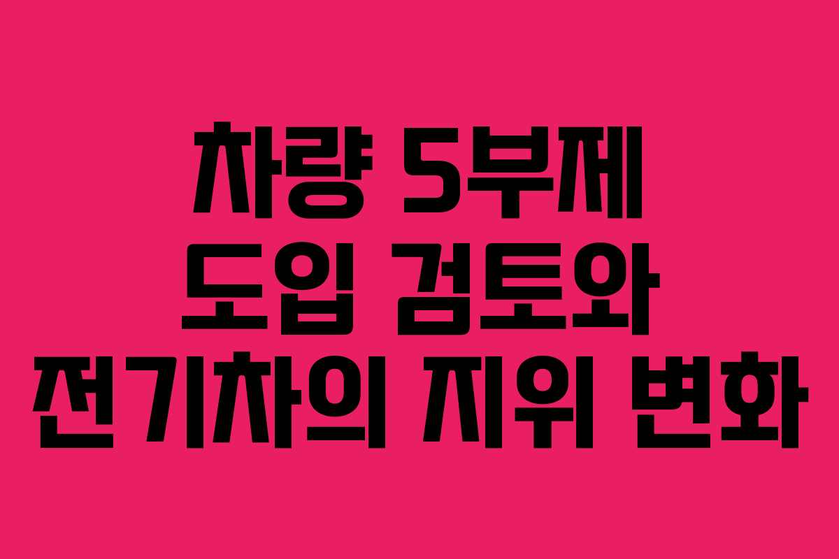 차량 5부제 도입 검토와 전기차의 지위 변화