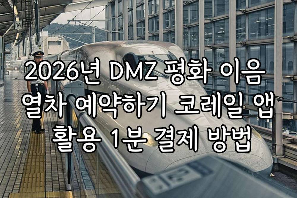 2026년 DMZ 평화 이음 열차 예약하기 코레일 앱 활용 1분 결제 방법