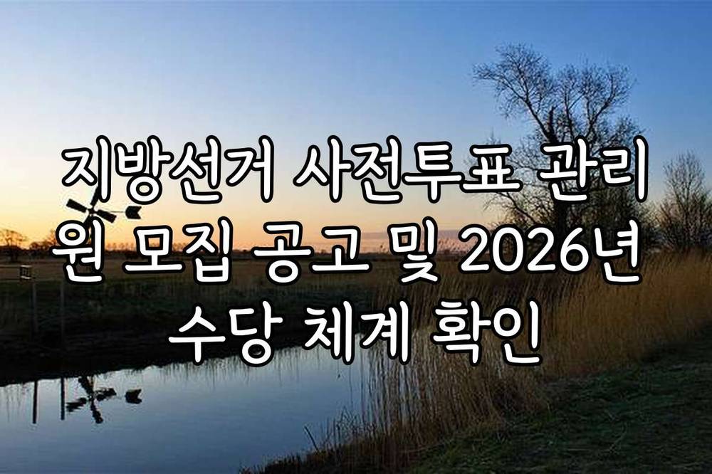 지방선거 사전투표 관리원 모집 공고 및 2026년 수당 체계 확인