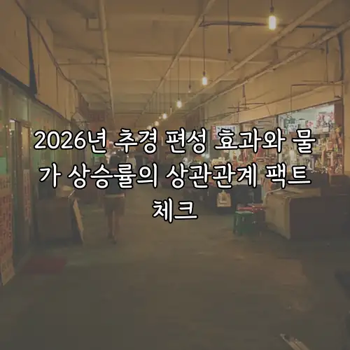 2026년 추경 편성 효과와 물가 상승률의 상관관계 팩트체크