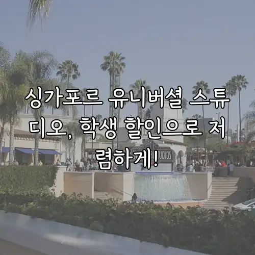 싱가포르 유니버셜 스튜디오, 학생 할인으로 저렴하게!