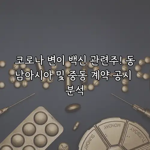 코로나 변이 백신 관련주! 동남아시아 및 중동 계약 공시 분석