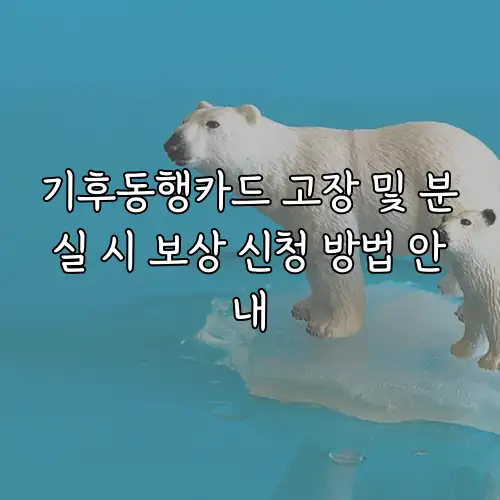 기후동행카드 고장 및 분실 시 보상 신청 방법 안내