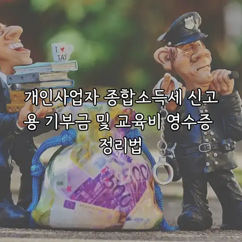 개인사업자 종합소득세 신고용 기부금 및 교육비 영수증 정리법