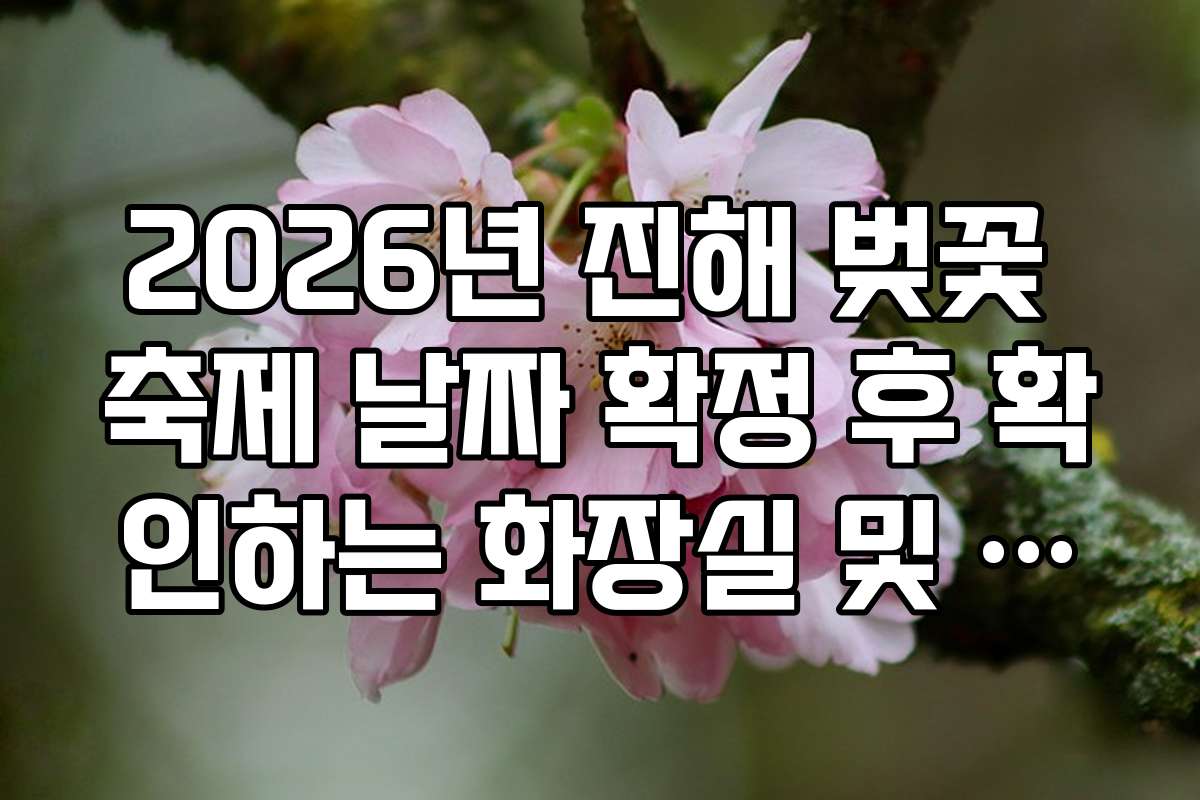 2026년 진해 벚꽃 축제 날짜 확정 후 확인하는 화장실 및 의무실