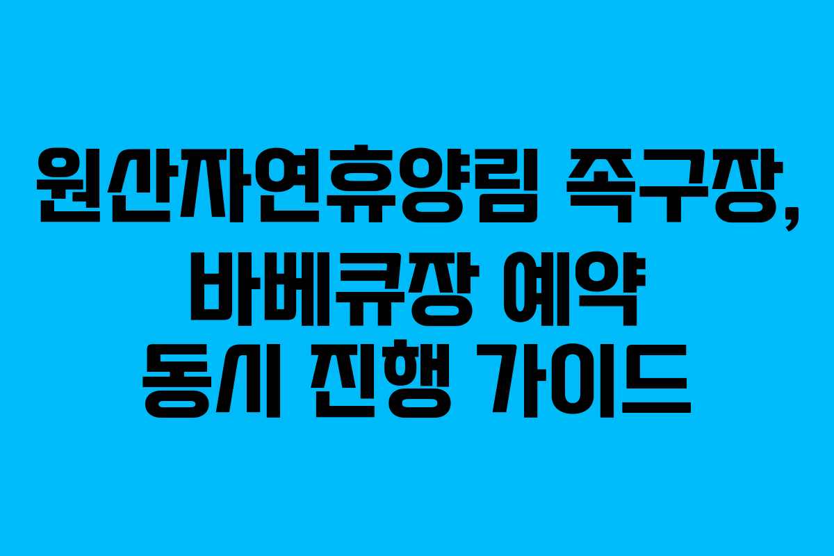 원산자연휴양림 족구장, 바베큐장 예약 동시 진행 가이드