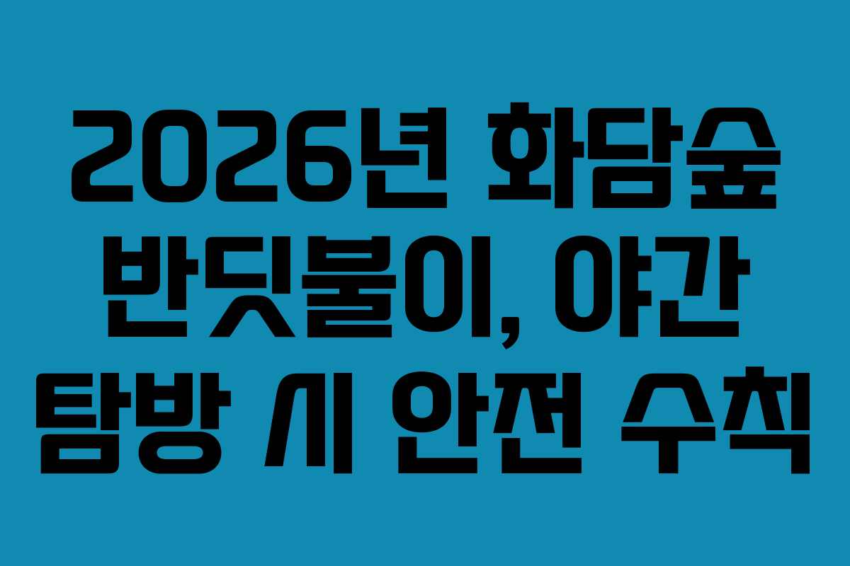 2026년 화담숲 반딧불이, 야간 탐방 시 안전 수칙 2026년 화담숲 반딧불이, 야간 탐방 시 안전 수칙