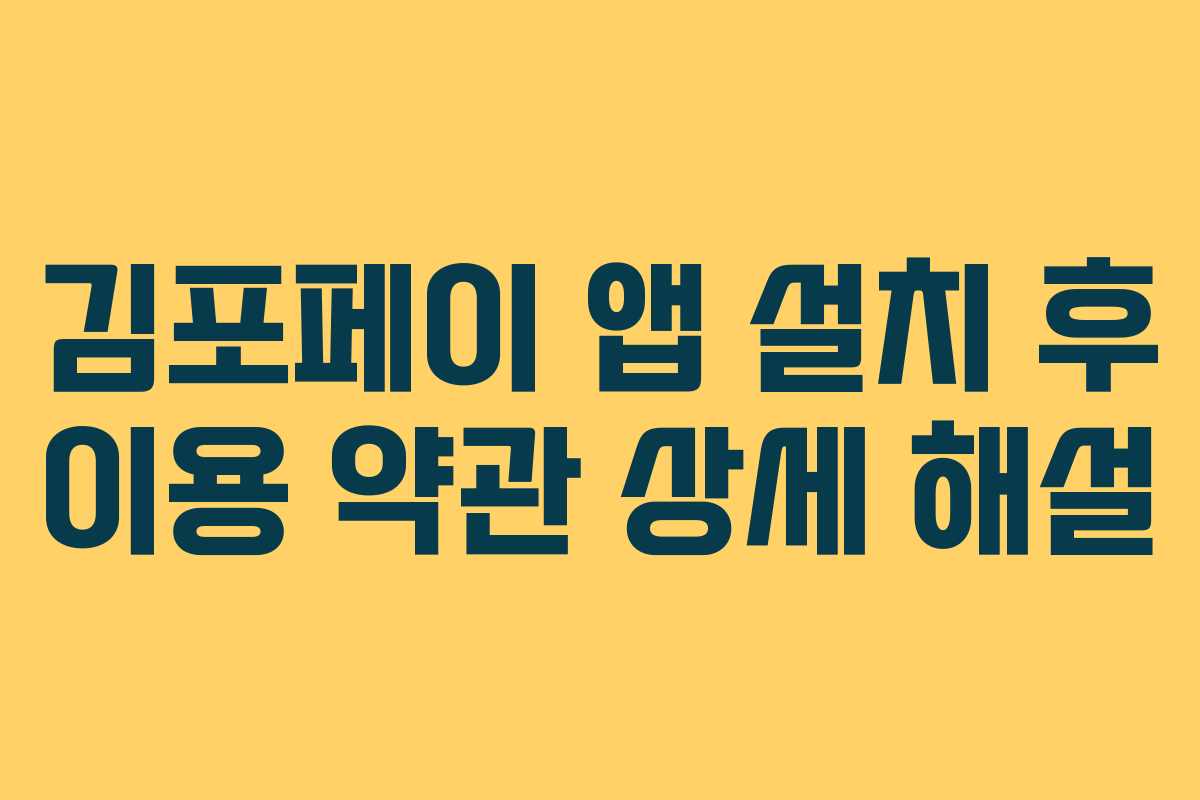 김포페이 앱 설치 후 이용 약관 상세 해설 김포페이 앱 설치 후 이용 약관 상세 해설