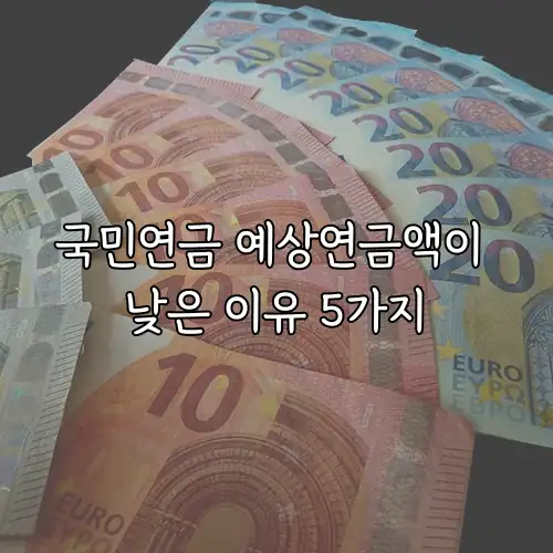 국민연금 예상연금액이 낮은 이유 5가지