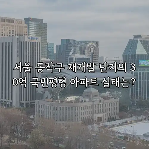 서울 동작구 재개발 단지의 30억 국민평형 아파트 실태는?