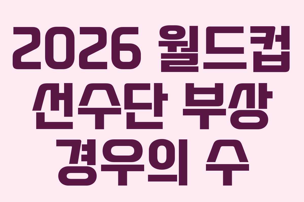 2026 월드컵 선수단 부상 경우의 수